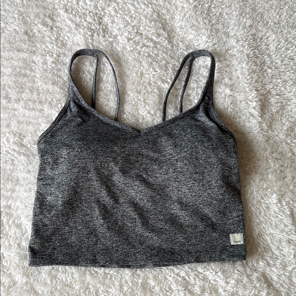 Vuori Gray Long Line Sports Bra Tank Top Padded M